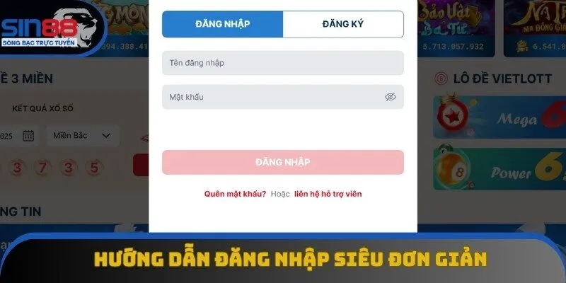 Hướng dẫn chi tiết 3 bước đăng nhập Sin88 siêu đơn giản