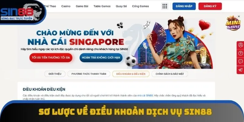 Sơ lược về điều khoản dịch vụ Sin88